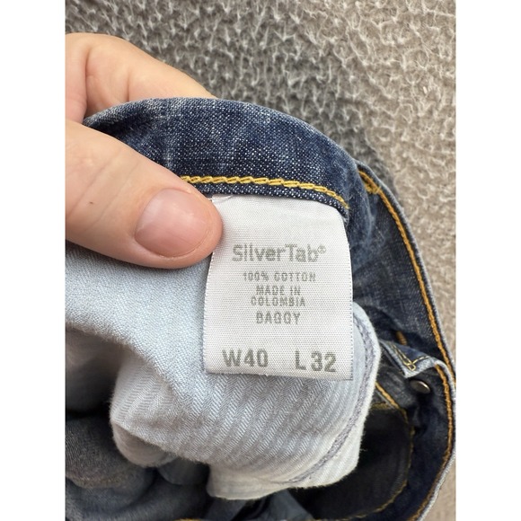 Vintage Levis Silvertab Jeans Mens 40 Blue Baggy Workwear Grunge Skater Y2K - Picture 9 of 11
